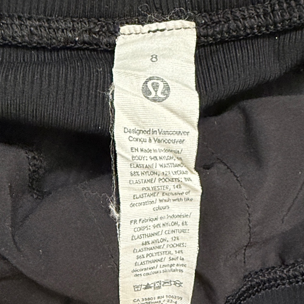 B36 lululemon athletica Black Women's 8 Jogger Pants Activewear - Picture 2 of 8